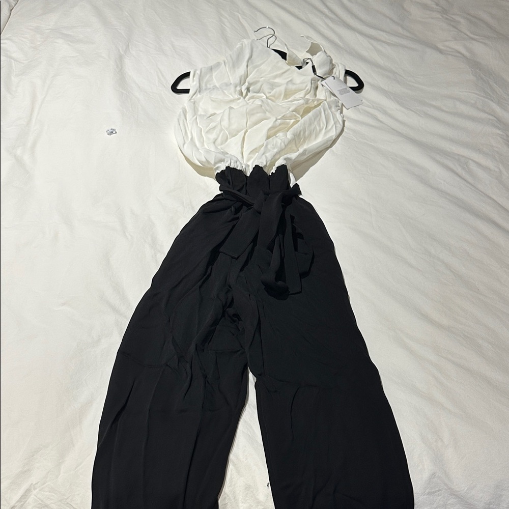 Reiss Ivory Draped Cowl Neck Jumpsuit